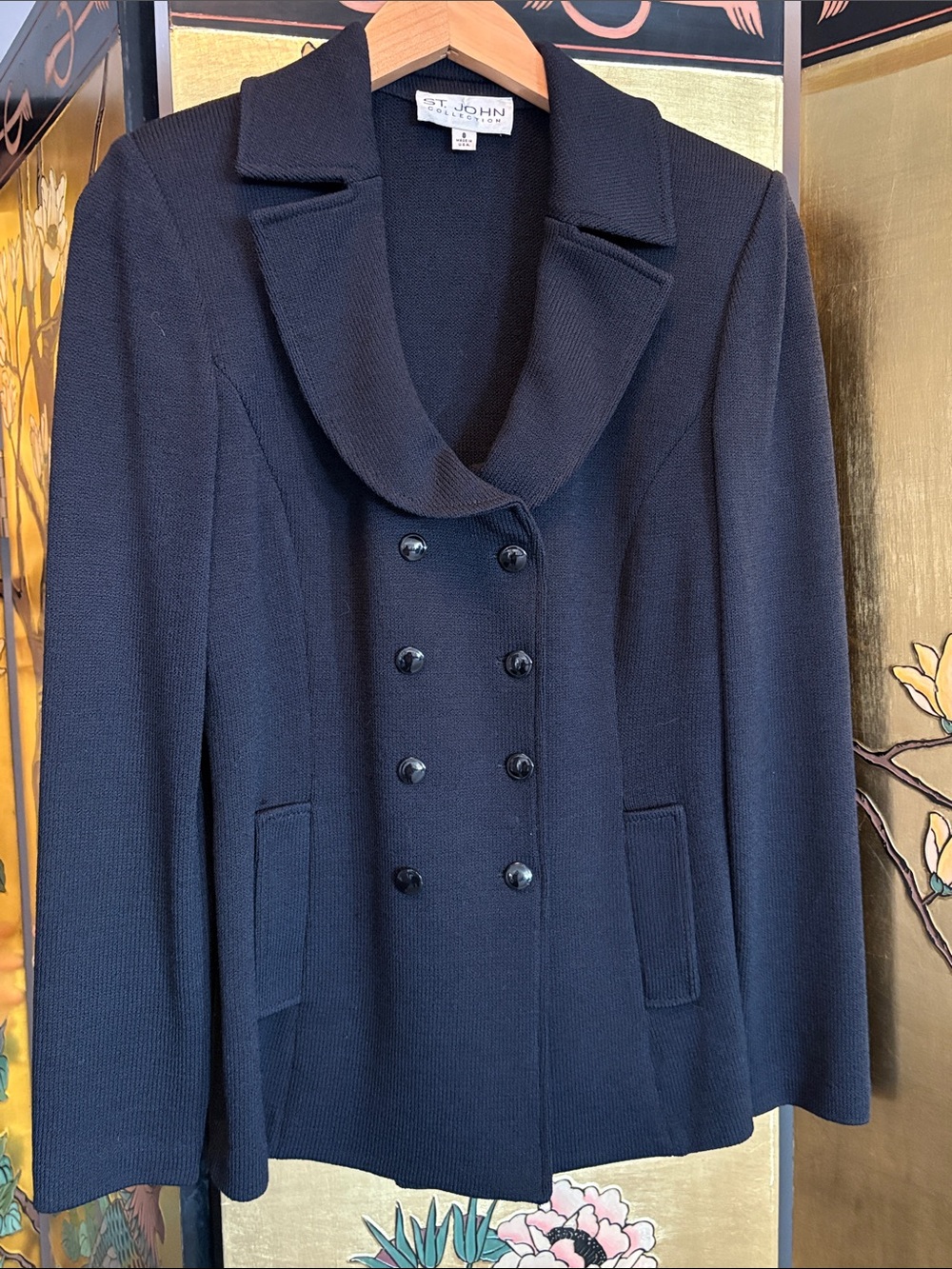 St. John Collection Black Double-Breasted Jacket